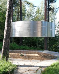minnestedet over alle de som falt under trrorangrepet på utøya 22.juli 2011